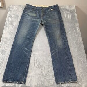 Polo Ralph Lauren Mens Jeans 40x34 Blue Straight Leg Medium Wash Distressed